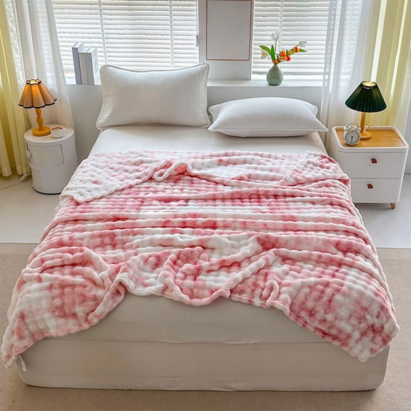 ZZkhGO High Grammage Flannel Blanket, Dazzling Border Velvet Throw for Bed, Washable Blanket for Sofa Nap