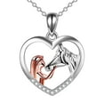 thumbnail image 1 of ZZkhGO Horse Heart Necklace, 925 Silver Jewelry Gift, Elegant Pendant for Women Mother's Day Valentine Anniversary, 1 of 2