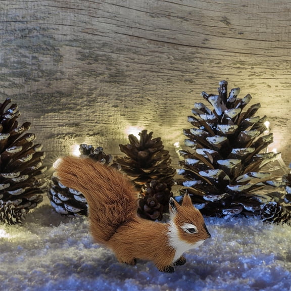 ZZkhGO Imitation Squirrel Pendant Ornament, Small Animal Toy Handicraft, Holiday Decoration for Home Gift