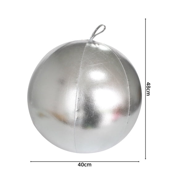ZZkhGO Inflatable Christmas Ball, Outdoor Patio Holiday Decoration Festive Ornament, Lighted Party Decor for Yard Garden Front Porch, Silver