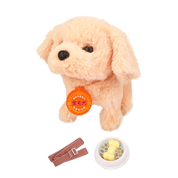 ZZkhGO Interactive Walking Plush Puppy Toy, Simulated Wagging Tail Sound Crying Pet Dog, Cute Soft Teddy Companion for Development