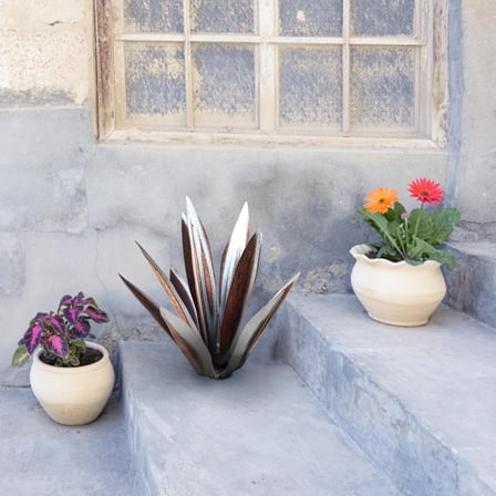 ZZkhGO Iron Agave Sculpture, Blue Tequila Garden Yard Art, Handmade Metal Decor for Home Outdoor