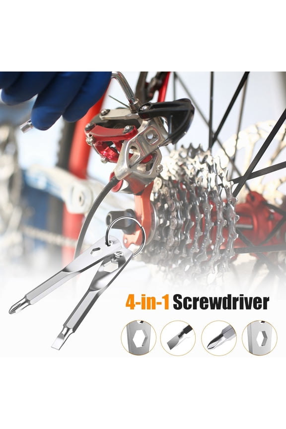 Keychain Screwdriver Tool, 4-in-1 Portable Multi-tool Bit, Compact Hex Wrench Set for Men Gifts Repair Maintenance