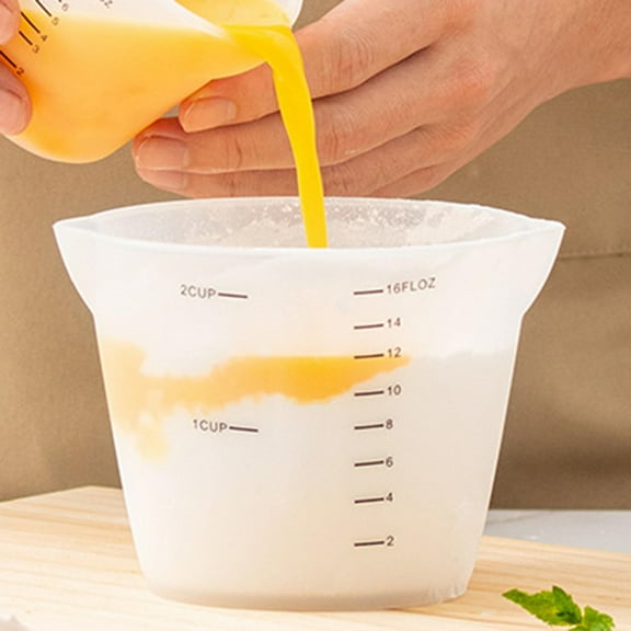 ZZkhGO Kitchen Measuring Cup Multifunctional, 500ml Filter Cup with Lid Spout Microwave Safe, Fruit Washing Strainer Pitcher for Household Baking Milkshake Juice