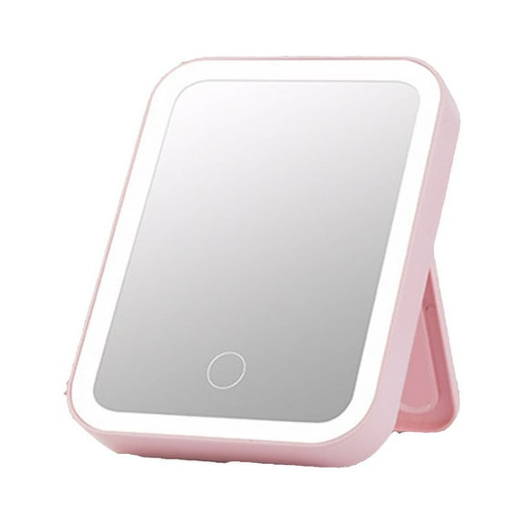 ZZkhGO LED Desktop Mirror with Light, Folding Makeup Mirror with Sensor Touch Screen, USB Rechargeable Vanity Mirror for Desk Travel