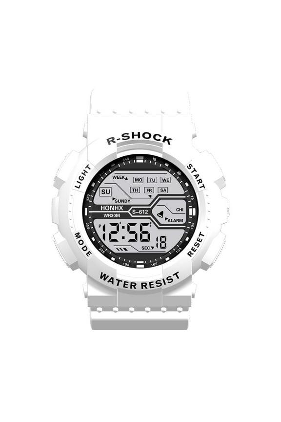 LED Digital Stopwatch Sports Watch, Men's Rubber Strap Electronic Watch, Luminous Wrist Watch for Running Swimming Timing