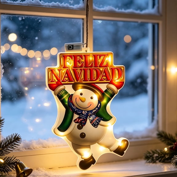 ZZkhGO LED Glowing Santa Claus Christmas Ornament, Light-Up Hanging Decoration for Tree Window Display, Holiday Scene Arrangement Decor with Slow Fast Flash Modes for Home Mall Party