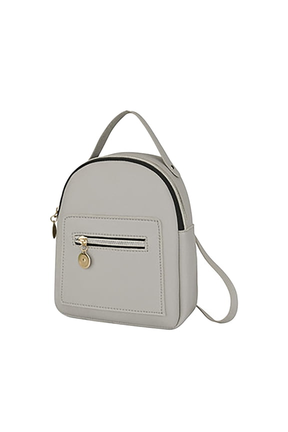 Leather Backpack Casual Daypack, Zippered Pockets Crossbody Shoulder Bag, Mini Backpack Purse for Women Travel