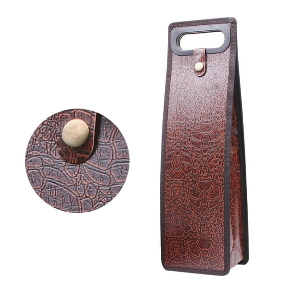 ZZkhGO Leather Wine Gift Bag, Red Wine Bottle Carrier for Two 750ml, Holiday Present Bag for Christmas Valentine Party