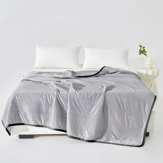 ZZkhGO Lightweight Summer Cotton Quilt, Small Air Conditioning Comforter, Seamless Soft Blanket for Bed, Sofa, Warm Weather
