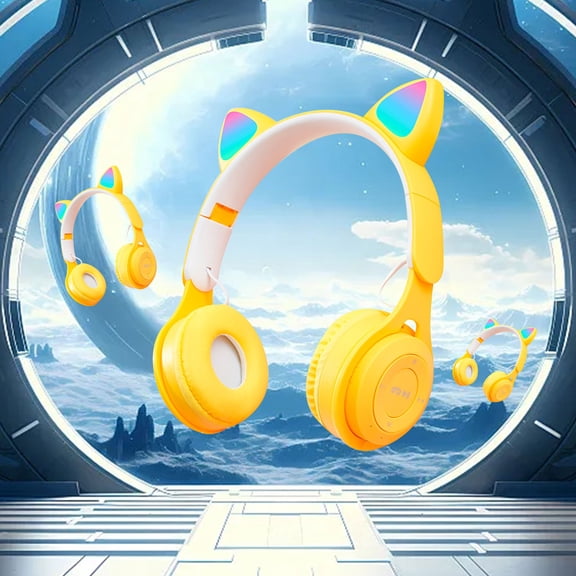 ZZkhGO Luminous Bluetooth Headset, Kids Headphones with LED Ears, Wireless Headset for Children Gaming Music Listening