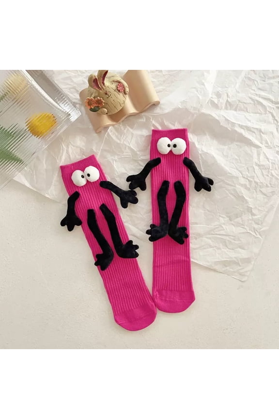 Magnetic Couple Socks, Holding Hands Funny Socks, 3D Doll Socks for Women Men