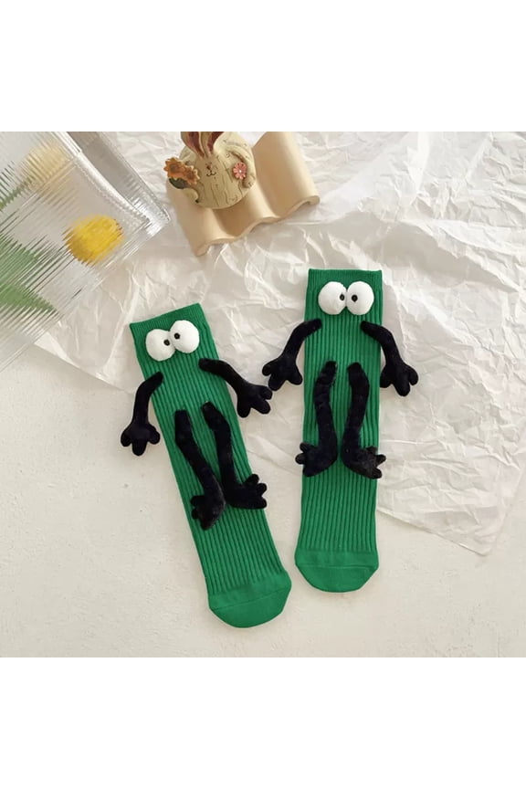 Magnetic Couple Socks, Holding Hands Funny Socks, 3D Doll Socks for Women Men