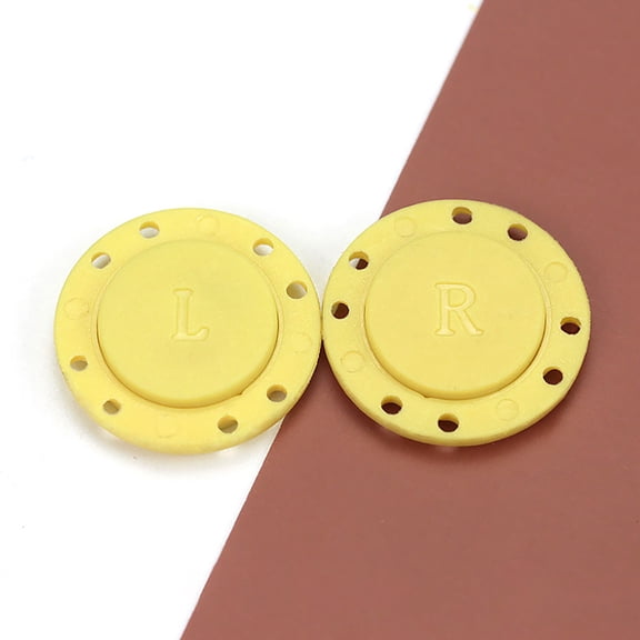 ZZkhGO Magnetic Suction Button, Heavy Duty 22mm Concealed Snap Button for Clothes, Strong Neodymium Magnet Fastener for Sweater Coat Cardigan Windbreaker, Yellow