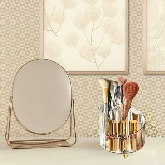 ZZkhGO Makeup Brush Organizer Case With Multi Grids Transparent Clear, Cosmetic Brushes Storage Box For Lipstick Pens, Beauty Accessories Holder For Vanity Table Countertop