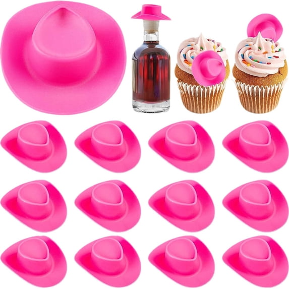 ZZkhGO Mini Western Cowboy Doll Hat, Plastic Cute Party Decoration Accessory, Small Hats for Crafts Display Model Figures