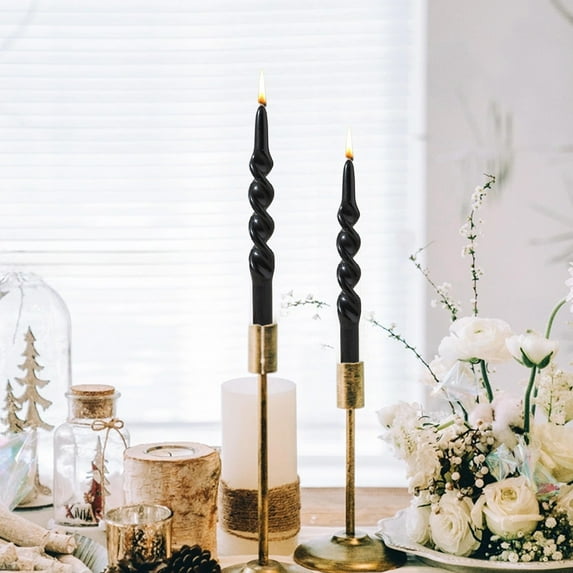 ZZkhGO Mixed Color Candles, Two Pack Tapered Candles, Long Thread Candles for Romantic Dinner Setting