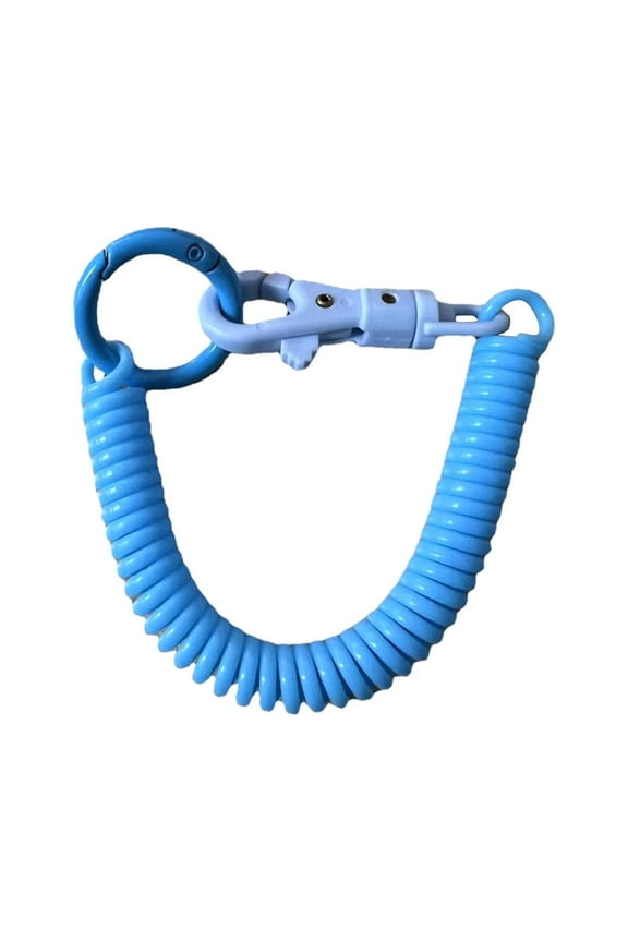 Plastic Spring Rope Key Chain, Telescopic Lanyard Keychain, Retractable Key Ring for Phone Bag Purse