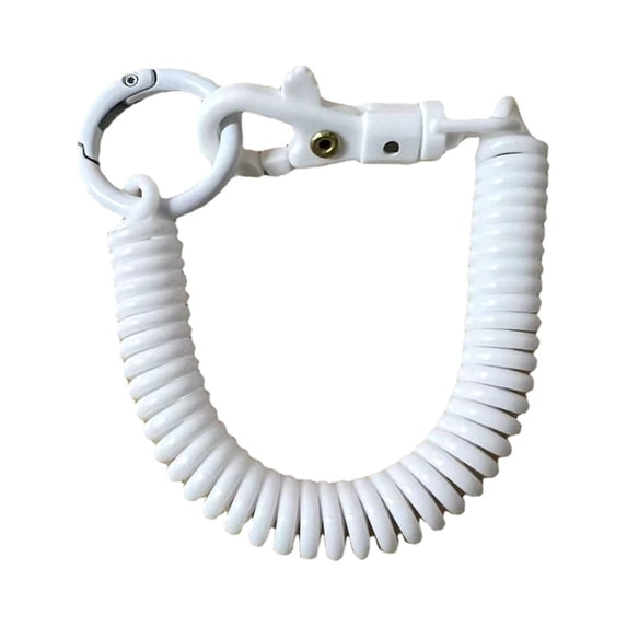 ZZkhGO Plastic Spring Rope Key Chain, Telescopic Lanyard Keychain, Retractable Key Ring for Phone Bag Purse