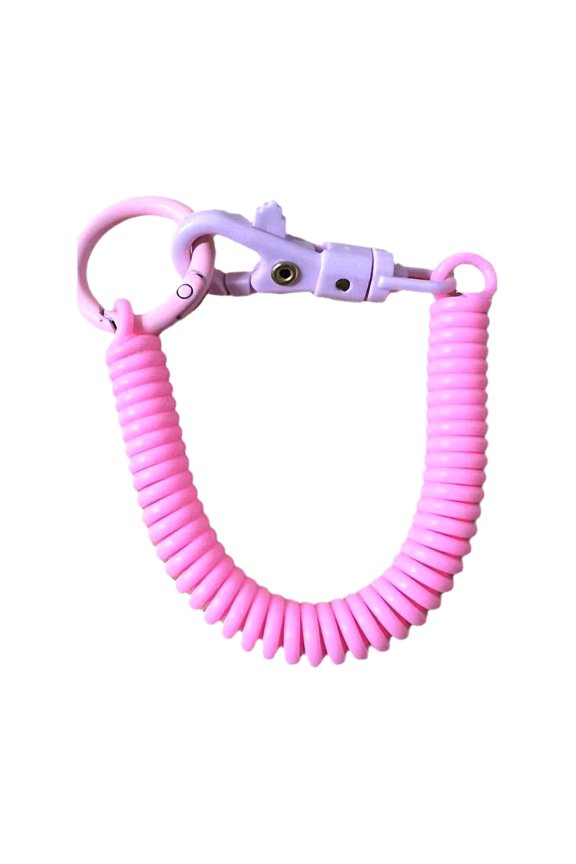 Plastic Spring Rope Key Chain, Telescopic Lanyard Keychain, Retractable Key Ring for Phone Bag Purse