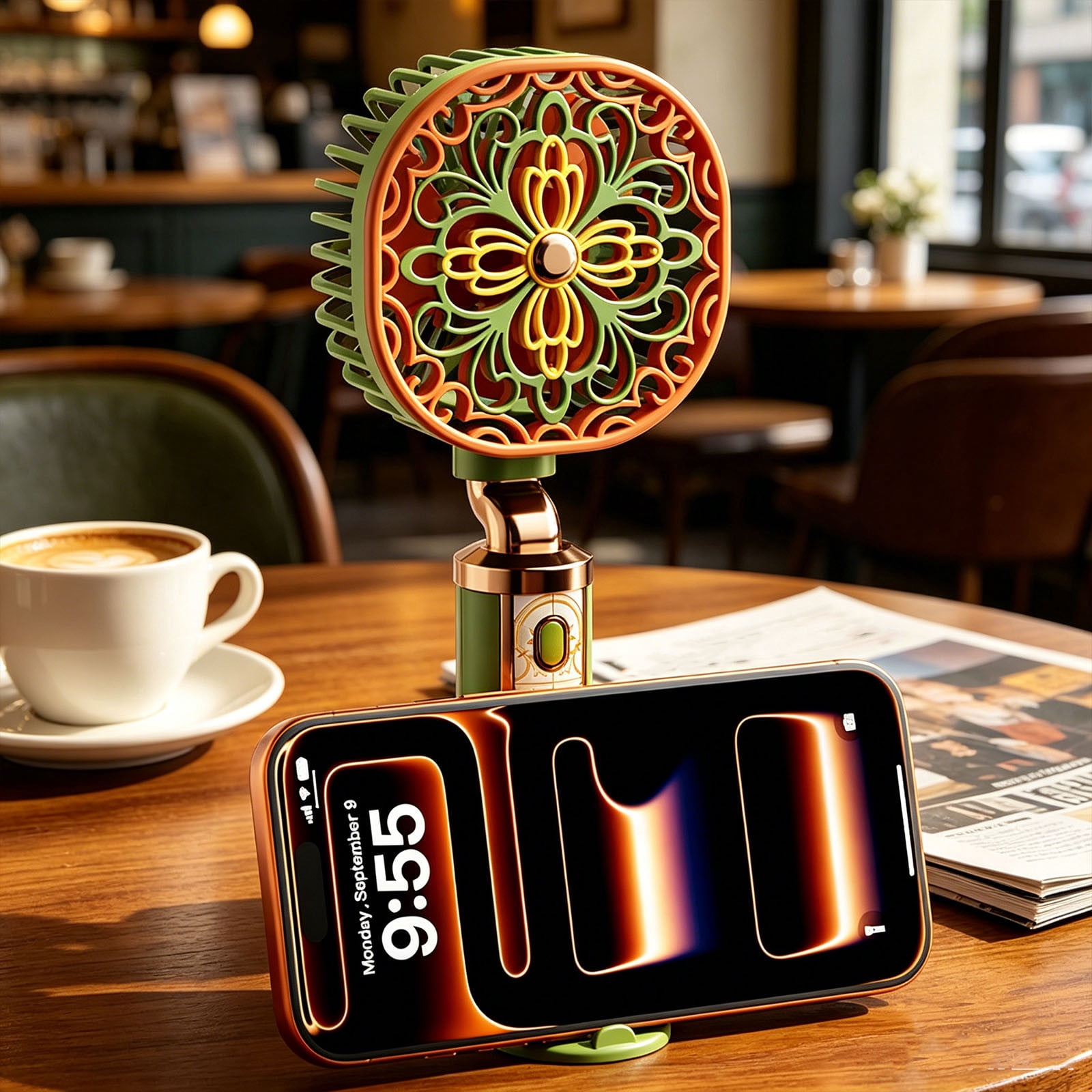 ZZkhGO Portable Handheld Fan, USB Rechargeable Mini Fan with Phone
