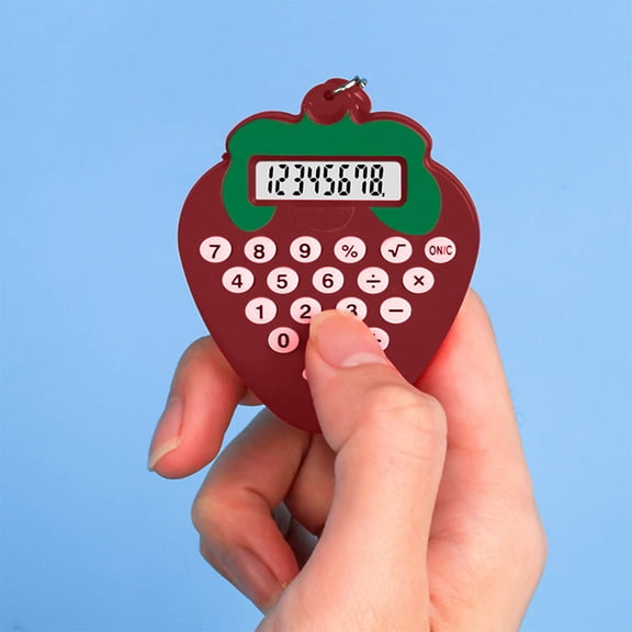 ZZkhGO Portable Mini Calculator, 8-Digit LCD Pocket Calculator, Cute Keychain Compute Tool for Exam Home