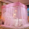 thumbnail image 1 of ZZkhGO Princess Bed Canopy, Lace Ruffled Bed Canopy for Girls Room, Three Door Style Mosquito Net for Bedroom Decoration and Double Beds, 1 of 6