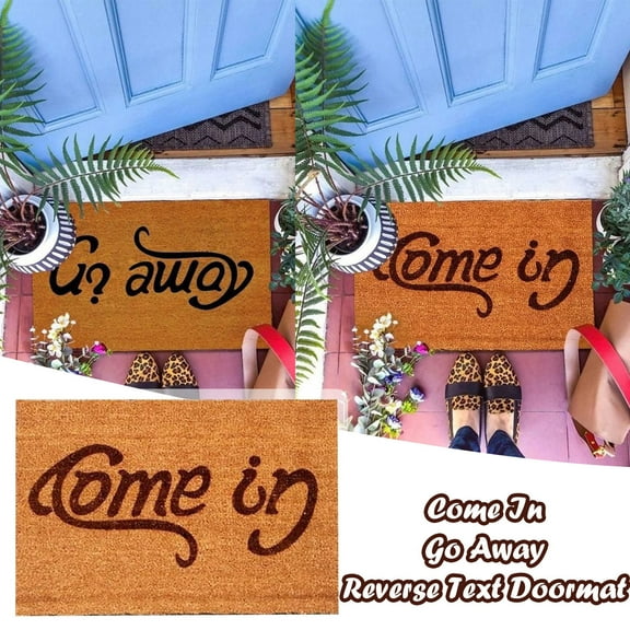 ZZkhGO Reversible Welcome Go Away Doormat, Funny Indoor Outdoor Floor Mat, Non-Slip 40x60cm Entrance Carpet for Porch Home