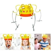ZZkhGO Rotating Food Hat, Interactive Party Game Toy, Electric Spinning Crown with Forks for Kids Birthday Fun