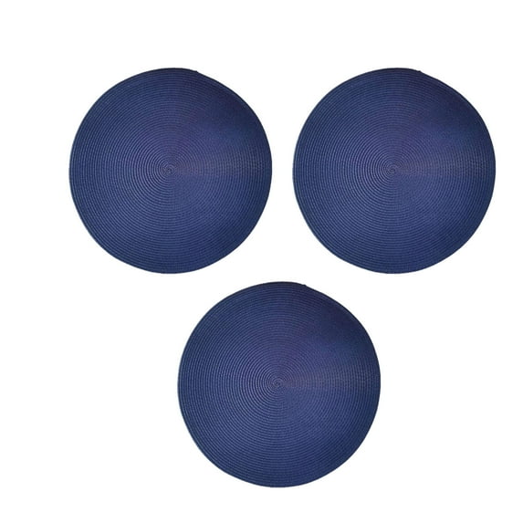 ZZkhGO Set of 3 Woven Place Mats, Small Round Table Coasters, Heat Resistant Oil Proof Dining Mats for Home