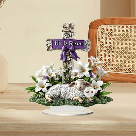 ZZkhGO Sheep 2D Ornament, Holiday Dress Up Decor, Cute Animal Figure for Desktop Shelf Display