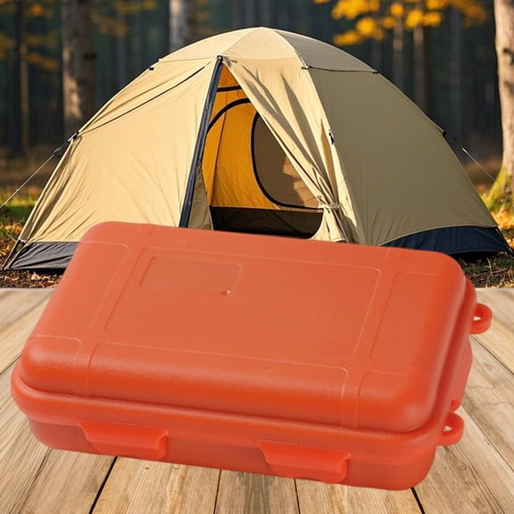 ZZkhGO Shockproof Waterproof Storage Box, Large Outdoor Kit Case with Honeycomb Protection, Sealed Pressure Proof Organizer for Camping Travel Wilderness, Orange