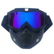ZZkhGO Snow Goggles Motorcycle Mask, Windproof Ski Glasses, Anti Fog UV Protection Goggles with Removable Face Cover