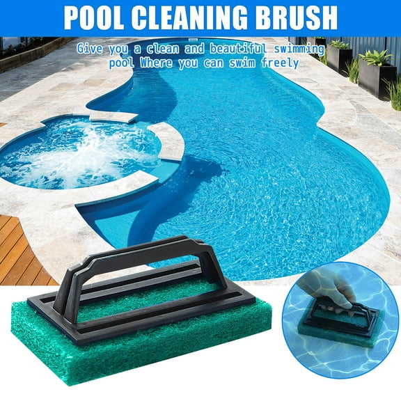 ZZkhGO Sponge Pool Cleaning Brush, Ergonomic Handle Scrub Glove, Absorbent Scouring Pad for Swimming Pool Tile Grill