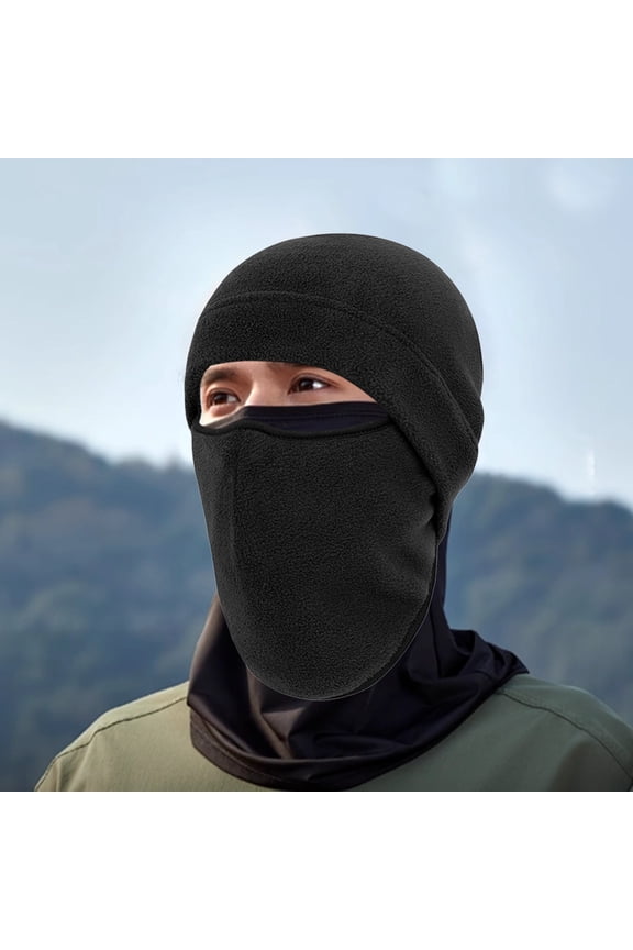 Sports Riding Ski Mask, Windproof Cold Weather Motorcycle Hood, Fleece Integrated Cap for Outdoor Cycling Snowboarding