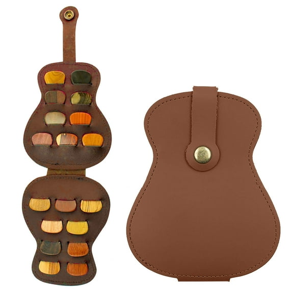 ZZkhGO Stainless Steel Guitar Pick, Engraved Son Musician Plectrum, Leather Case Gift for Birthday Christmas Graduation Music Player