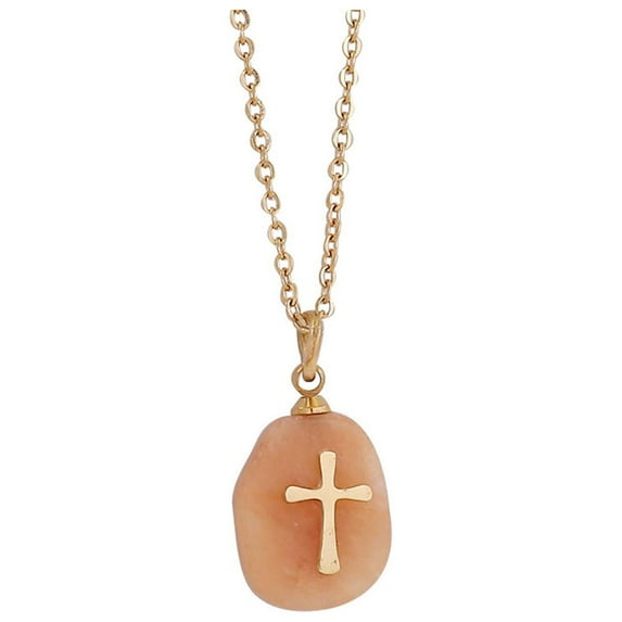 ZZkhGO Stainless Steel Natural Stone Necklace, Female Clavicle Chain Pendant Jewelry, Healing Crystal Choker Gift for Women