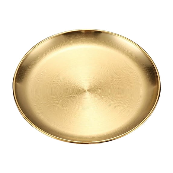ZZkhGO Stainless Steel Serving Plates, Thickened Cake Dessert Plates Disc, Metal Barbecue Plates for Home Kitchen Restaurant