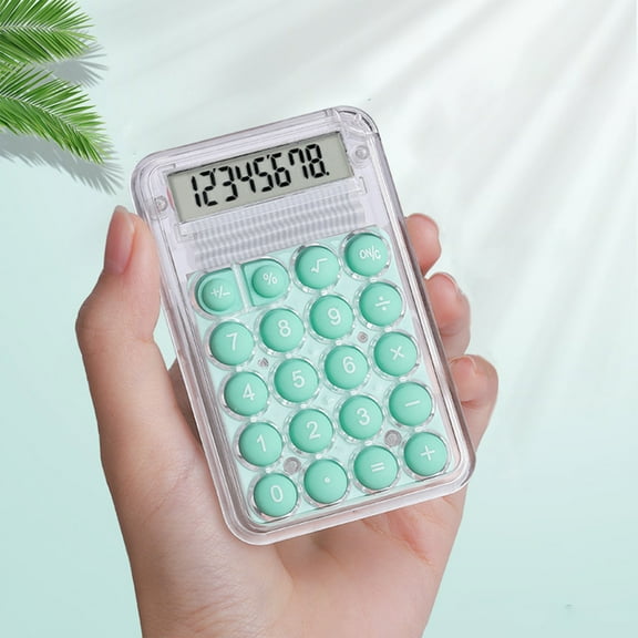 ZZkhGO Standard Calculator 8 Digit Large Display, 8 Digit Calculator with Round Buttons, Portable Candy Color Calculator for Office Home School