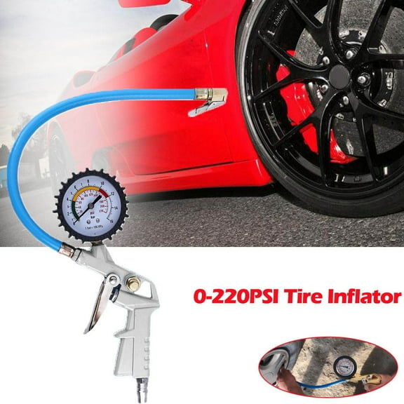 ZZkhGO Tire Inflator, Digital Pressure Gauge Hose Inflator, 0-220psi Car Truck Inflator Pump for Tires
