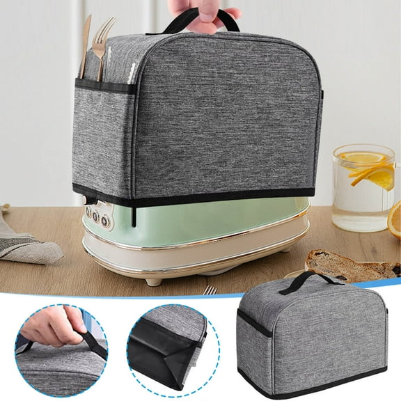 ZZkhGO Toaster Cover with Two Pockets, Waterproof Toaster Cozy for Kitchen, Toaster Protector Cover with Knife Storage