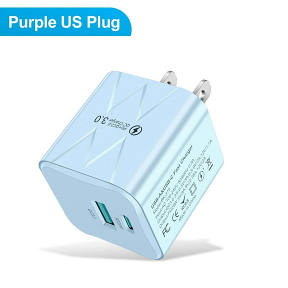 ZZkhGO USB C Fast Charging Block, PD 25W QC 3.0 Multiport Wall Charger, Compact Travel Adapter for Smartphone Tablet Laptop