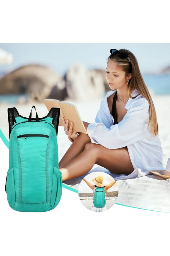 Ultralight Foldable Backpack, Compact Travel Hiking Bag for Camping, Water-Resistant Daypack with Large Capacity Storage