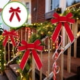 thumbnail image 1 of ZZkhGO Velvet Ribbon Christmas Bow, Red Swallowtail Flocking Decoration Wires Trims, Large Festive Bow for Tree Wall Wedding Party Decor, Red, 1 of 6