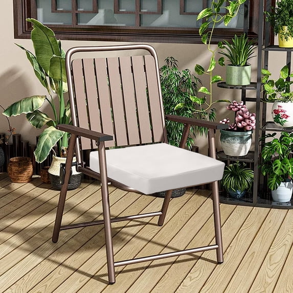 ZZkhGO Waterproof Artificial Leather Seat Cushion, Non-Slip Chair Pad, Indoor Outdoor Sponge Cushion for Balcony