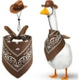 thumbnail image 1 of ZZkhGO Western Cowboy Porch Geese Outfit, 23in Cement Statue Clothes Hat Bandana, Outdoor Patio Decoration, 1 of 3