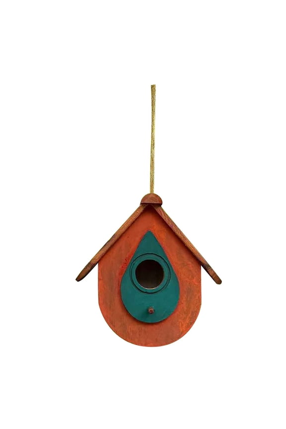 Wooden Bird Feeder, Paulownia House Hanging for Hummingbirds, Outdoor Garden Nest with Weather-Resistant Finish for Patio Tree Decor