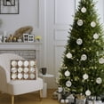 thumbnail image 1 of ZZkhGo 12-Pack 6cm Flocked Velvet Christmas Balls Set Assorted Finishes Matte Gloss Glitter Shatterproof Holiday Ornaments Boxed Tree Decorations, 1 of 6