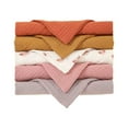thumbnail image 1 of Usbinx Life 5 Pack Cotton Gauze Bibs Soft Absorbent Burp Cloths Newborn Feeding Towels Multi Color Set, 1 of 2