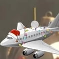 thumbnail image 1 of ZZkhGo Acrylic Airplane Hanging Ornament Christmas Tree Pendant Lightweight Holiday Plane Decor Window Car Rearview Mirror Gift Accent 1pc, 1 of 6